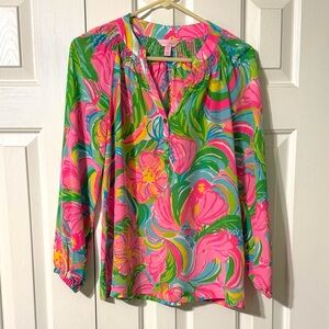 Lilly Pulitzer Colorful Floral Blouse